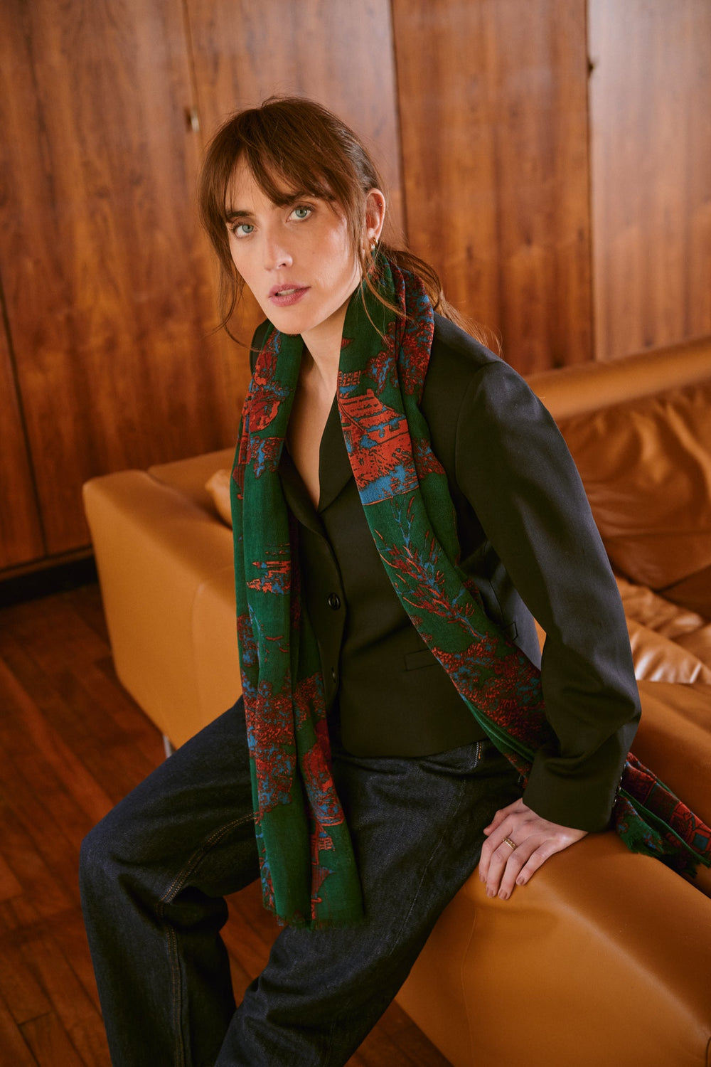 Pagoda Forest Wool Scarf - One Hundred Stars