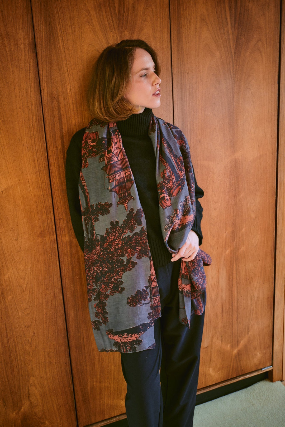 Pagoda Pewter Scarf - One Hundred Stars