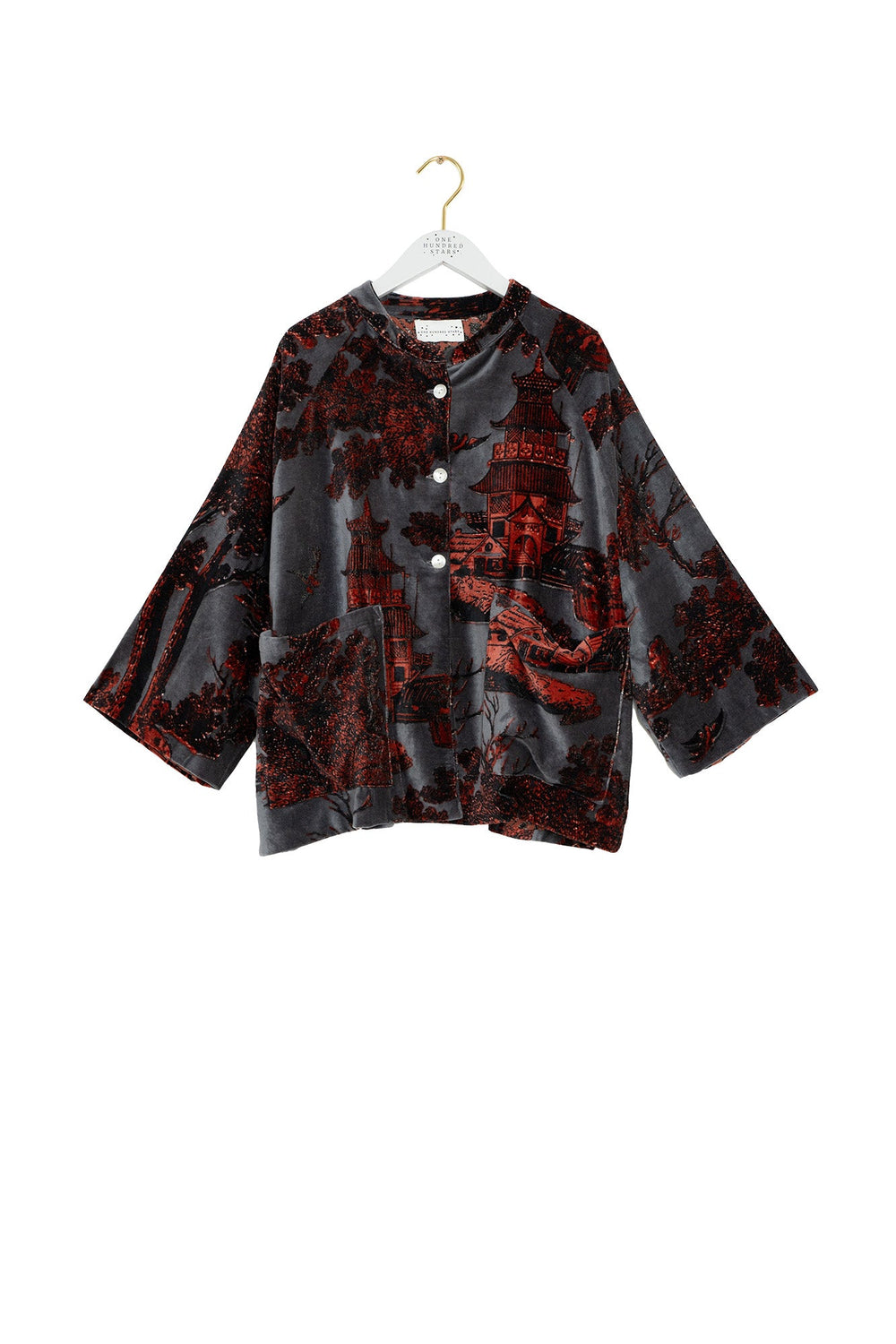 Pagoda Pewter Velvet Jacket - One Hundred Stars