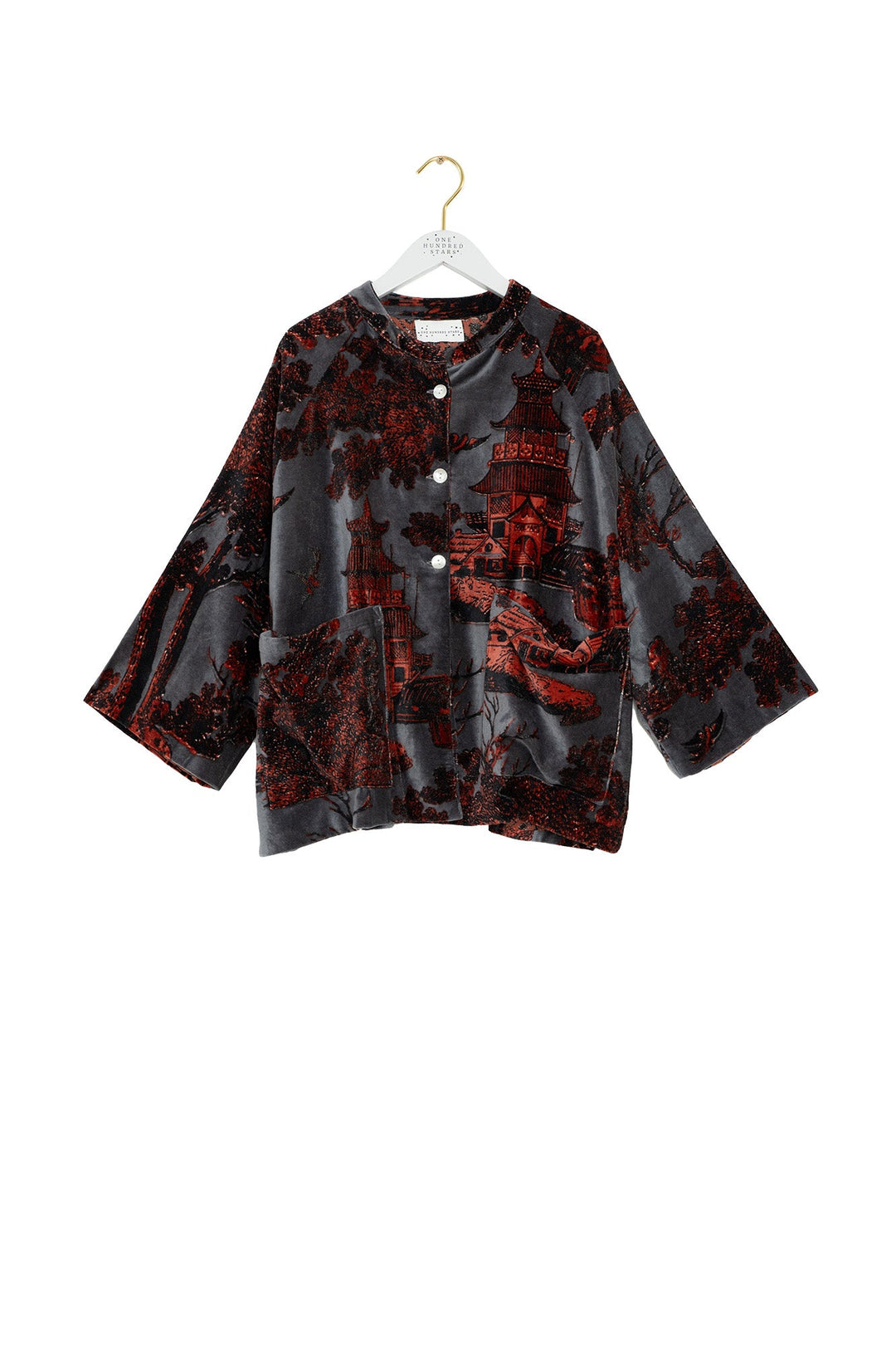 Pagoda Pewter Velvet Jacket - One Hundred Stars
