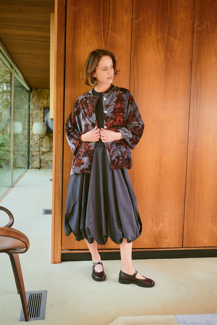 Pagoda Pewter Velvet Jacket - One Hundred Stars