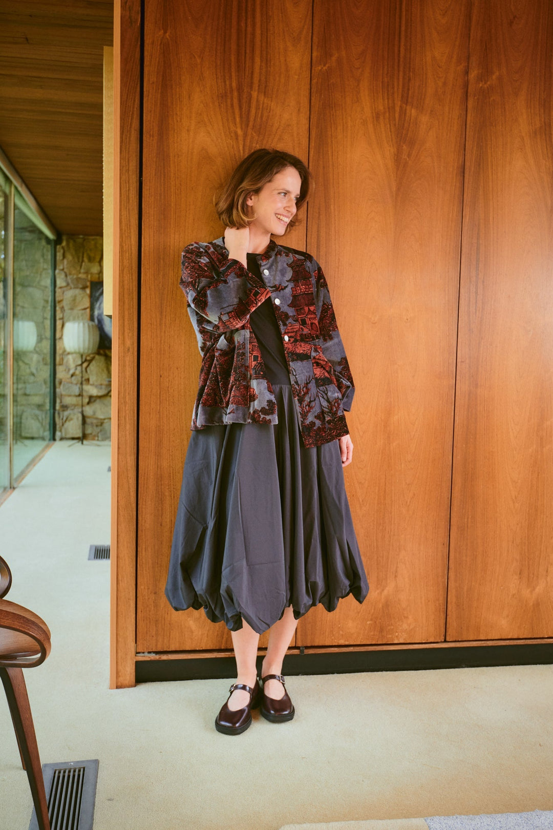 Pagoda Pewter Velvet Jacket - One Hundred Stars