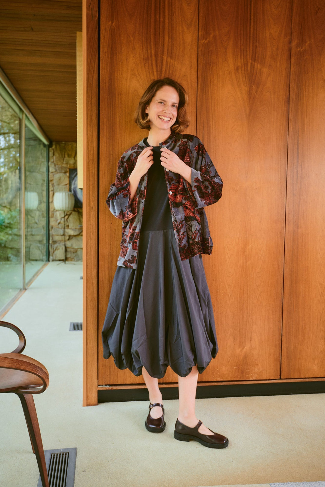 Pagoda Pewter Velvet Jacket - One Hundred Stars
