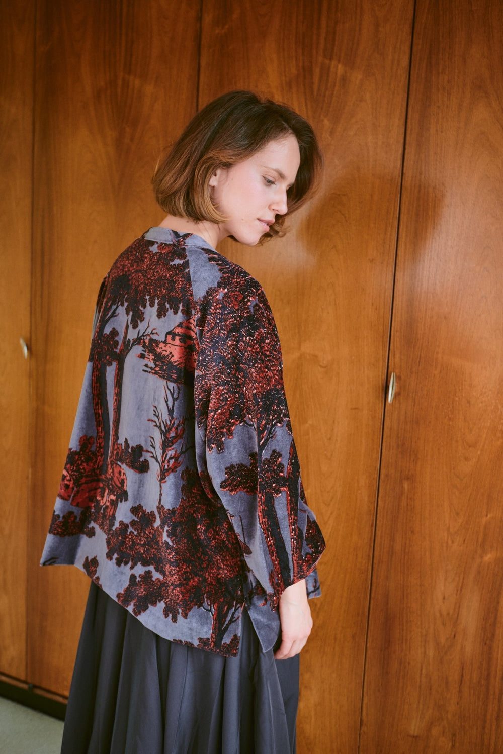 Pagoda Pewter Velvet Jacket - One Hundred Stars