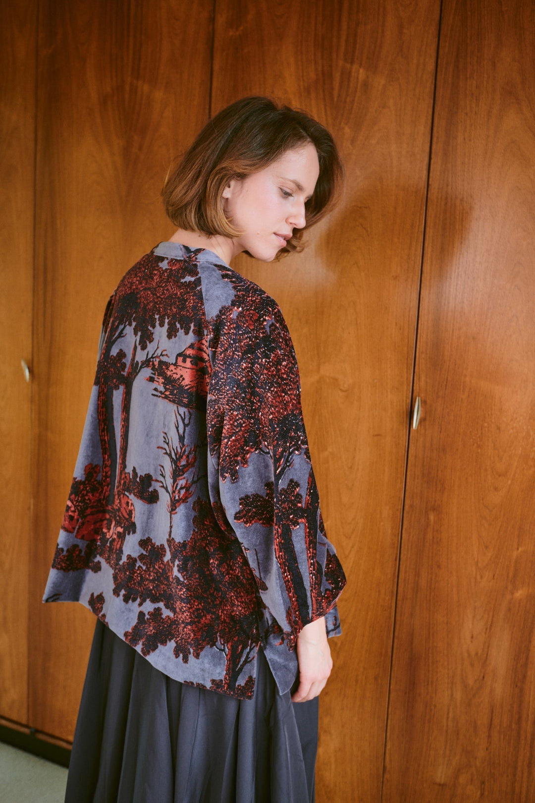 Pagoda Pewter Velvet Jacket - One Hundred Stars