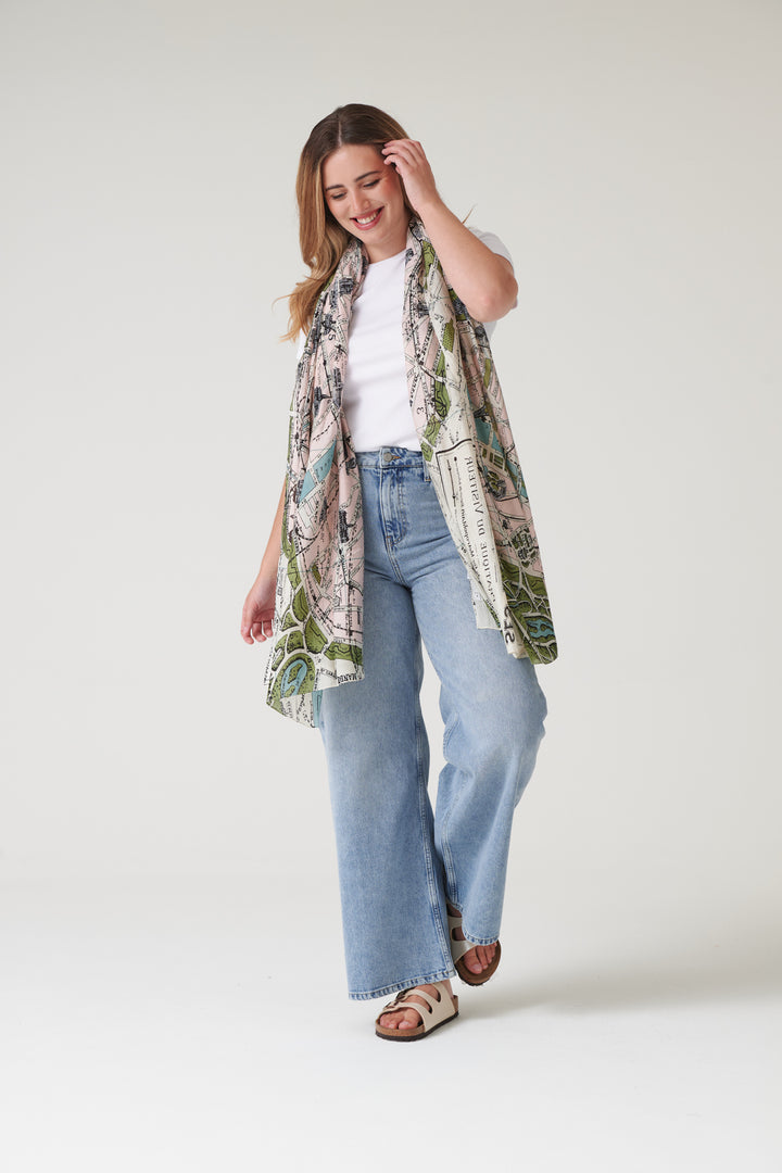 Paris Map Scarf - One Hundred Stars