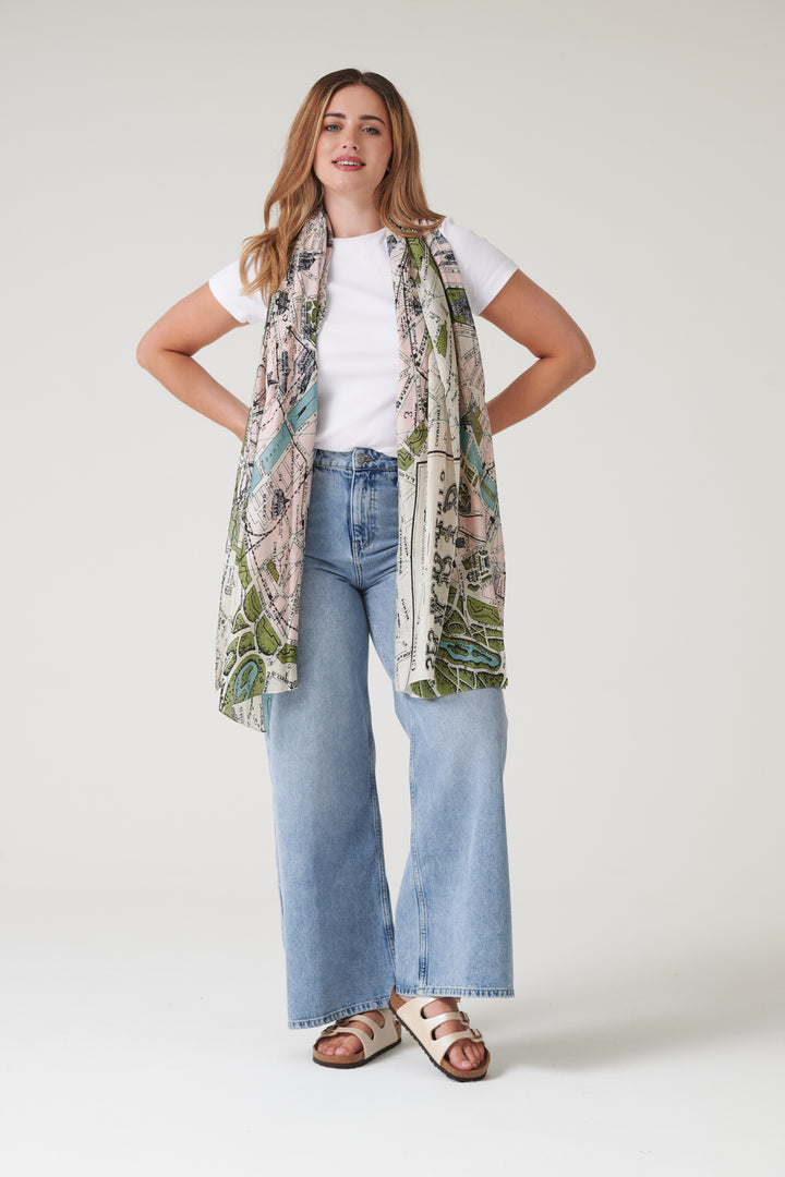Paris Map Scarf - One Hundred Stars