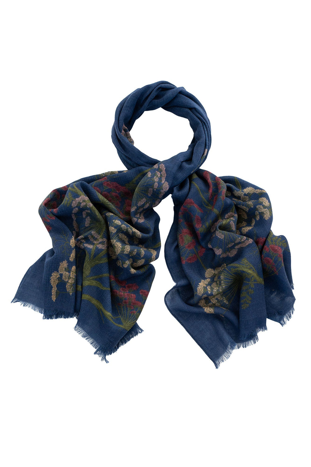Parsley Seed Navy Wool Scarf - One Hundred Stars