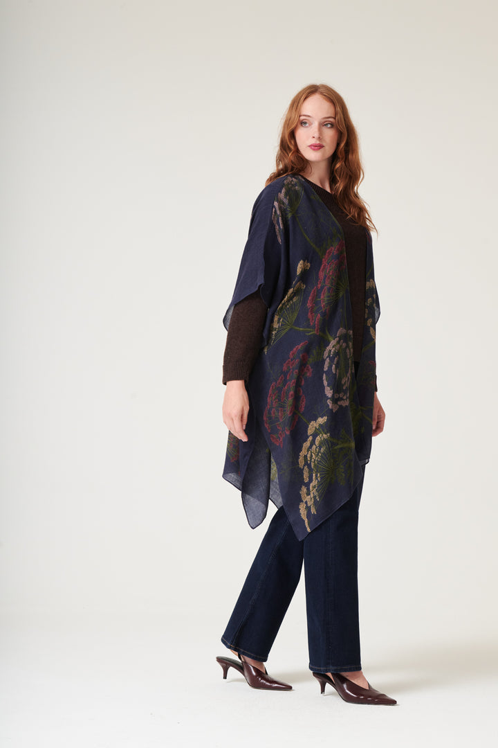 Parsley Seed Navy Wool Throwover - One Hundred Stars