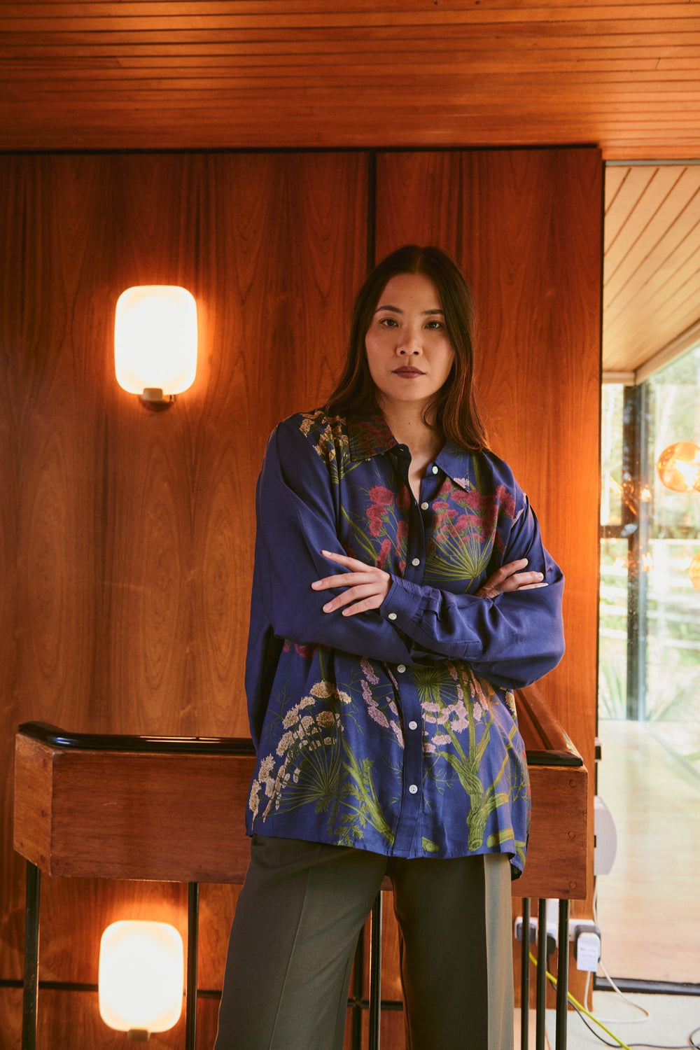 Parsley Seed Navy Oversized Shirt - One Hundred Stars