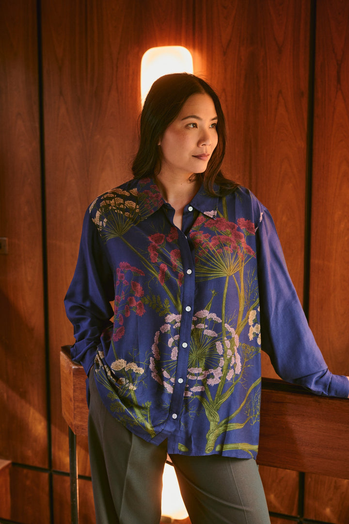 Parsley Seed Navy Oversized Shirt - One Hundred Stars