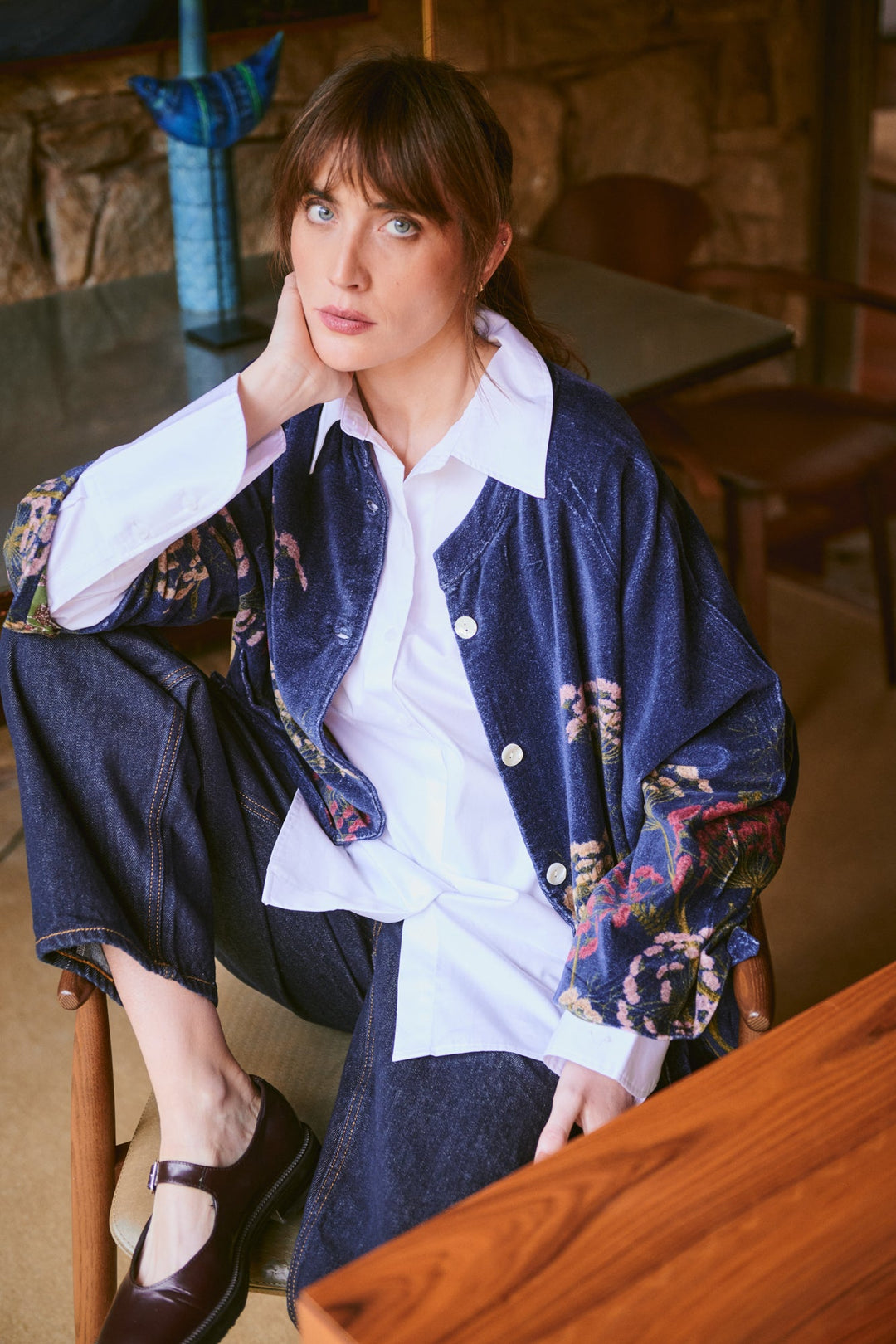 Parsley Seed Navy Velvet Jacket - One Hundred Stars