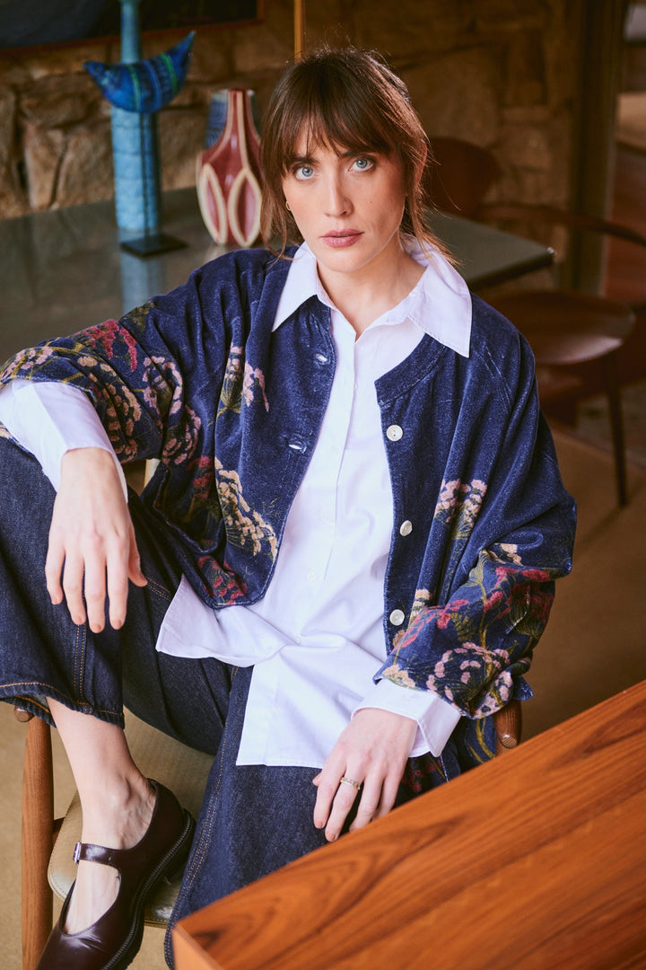 Parsley Seed Navy Velvet Jacket - One Hundred Stars