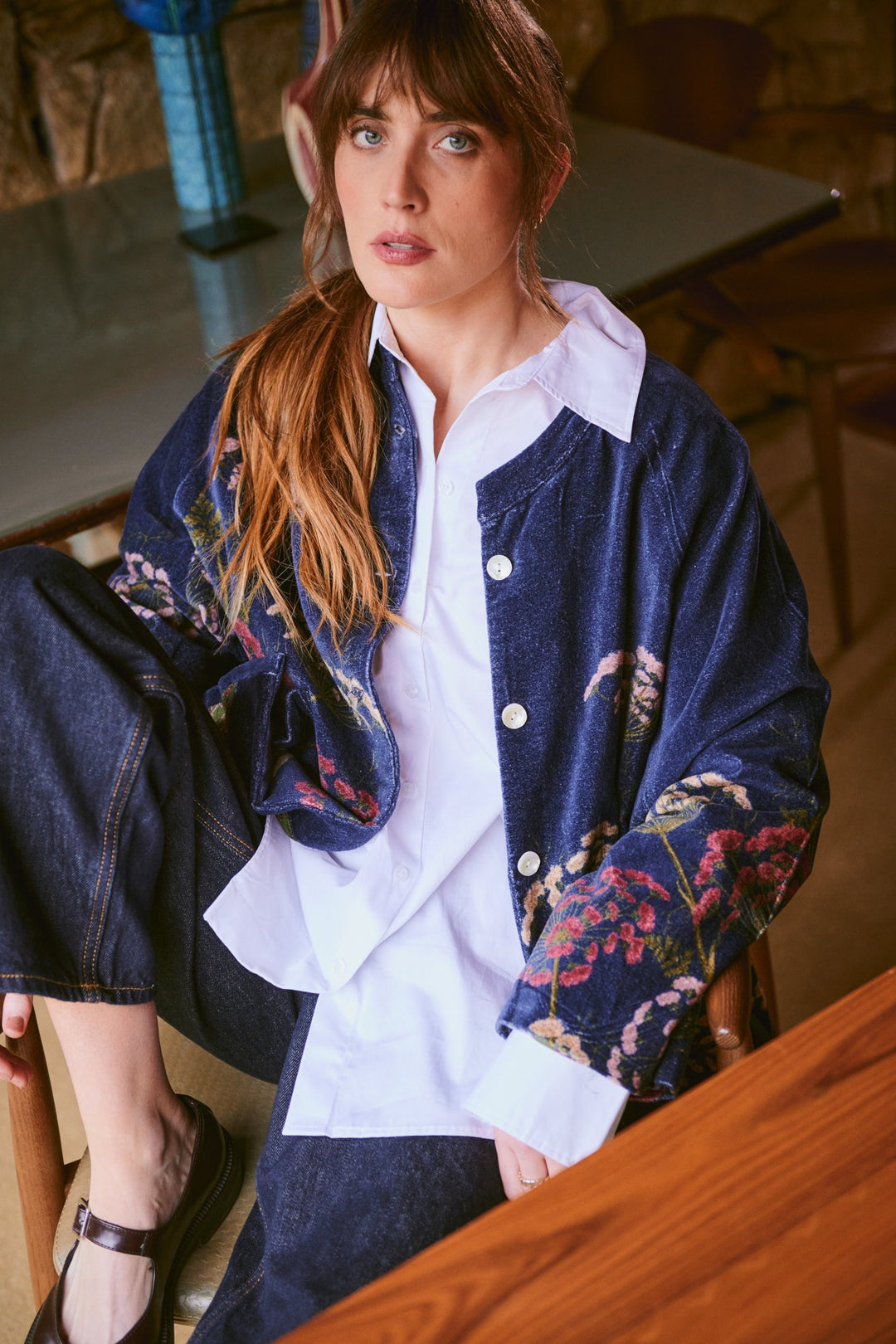 Parsley Seed Navy Velvet Jacket - One Hundred Stars