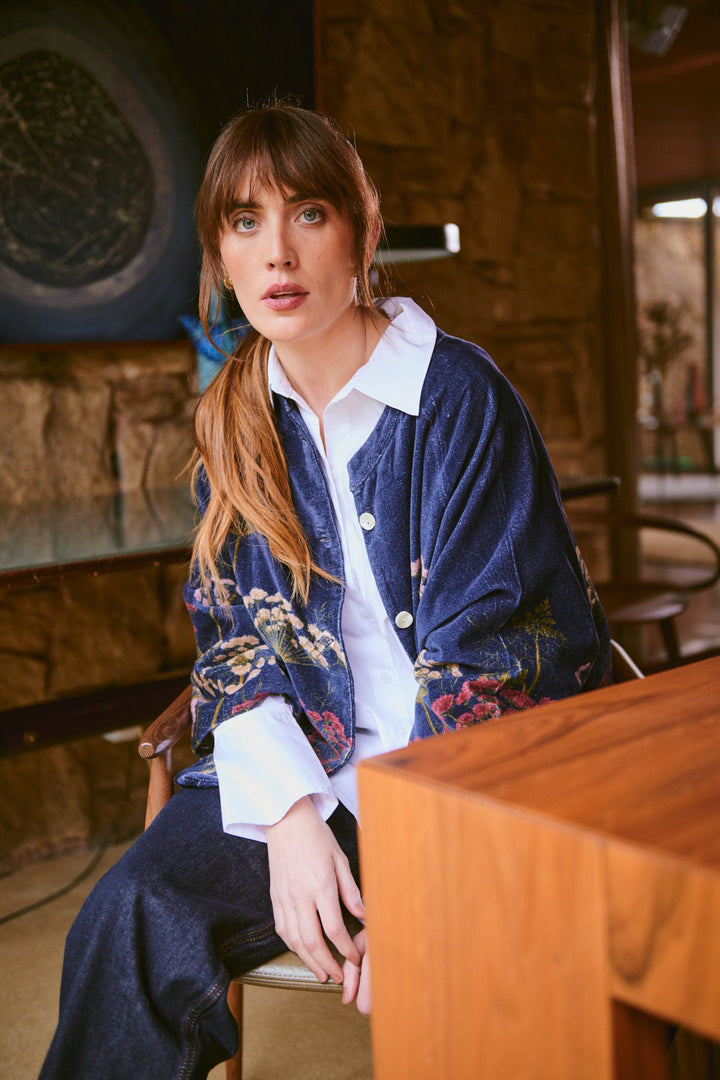Parsley Seed Navy Velvet Jacket - One Hundred Stars
