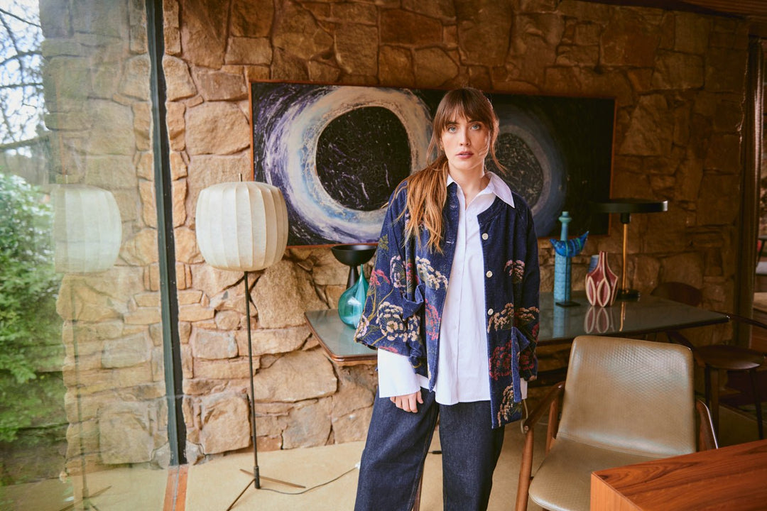 Parsley Seed Navy Velvet Jacket - One Hundred Stars