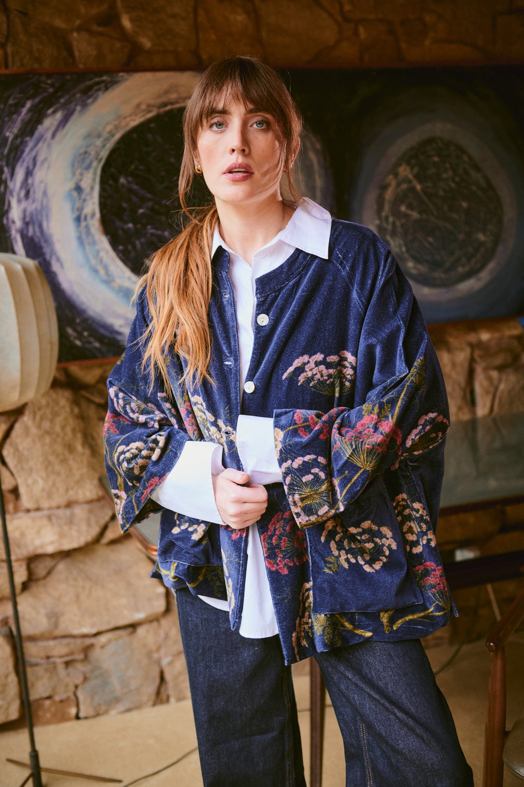 Parsley Seed Navy Velvet Jacket - One Hundred Stars