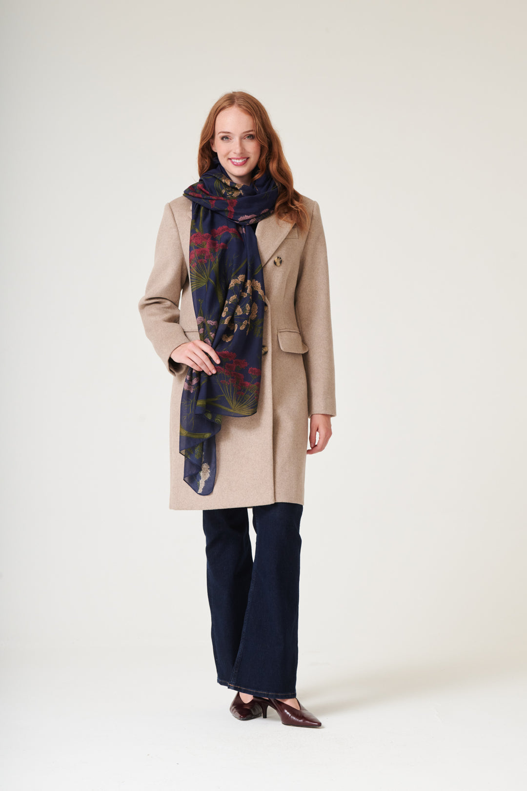 Parsley Seed Navy Scarf - One Hundred Stars