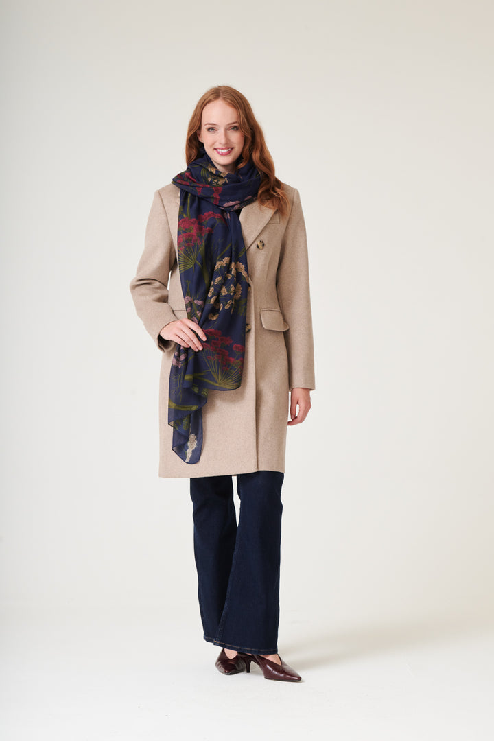 Parsley Seed Navy Scarf - One Hundred Stars