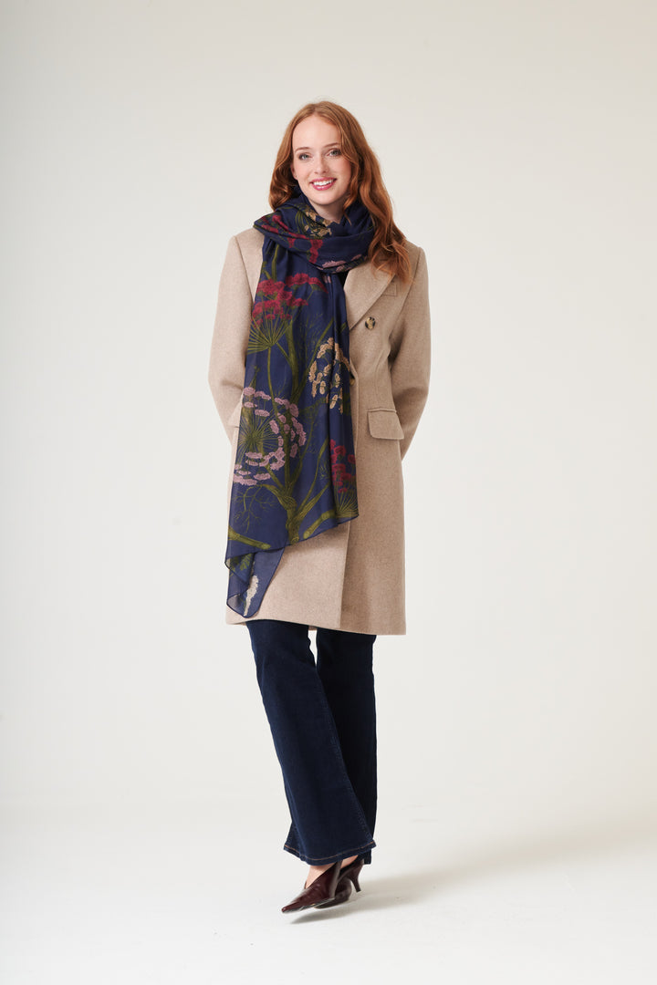 Parsley Seed Navy Scarf - One Hundred Stars
