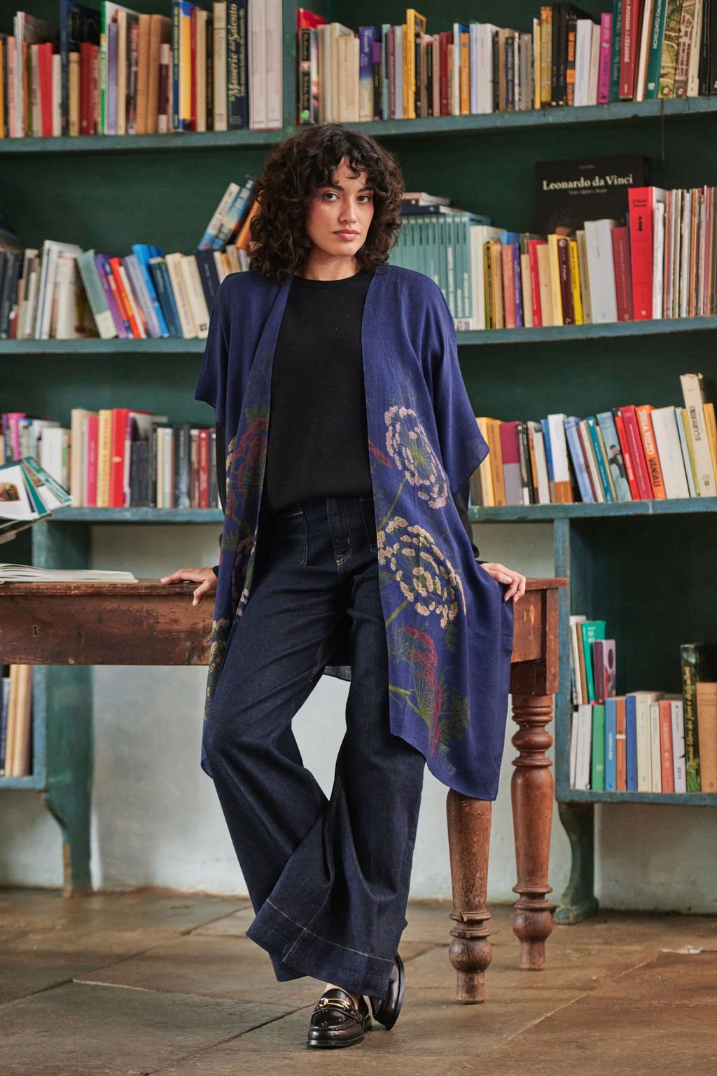 Parsley Seed Navy Wool Throwover - One Hundred Stars