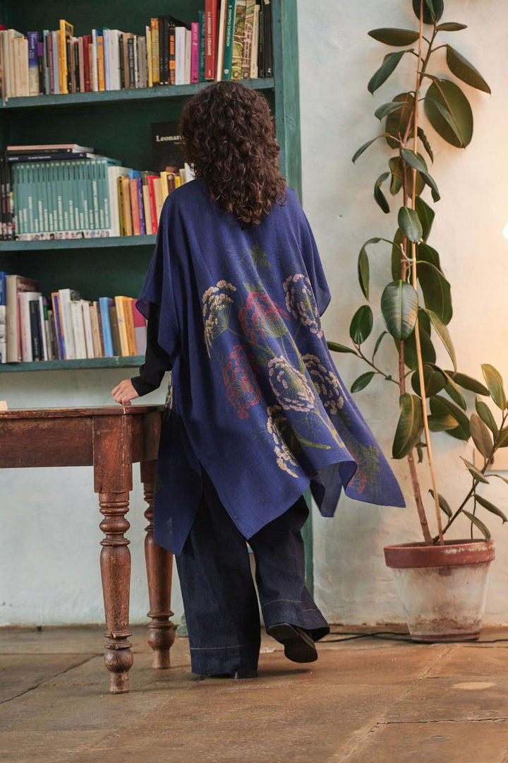Parsley Seed Navy Wool Throwover - One Hundred Stars