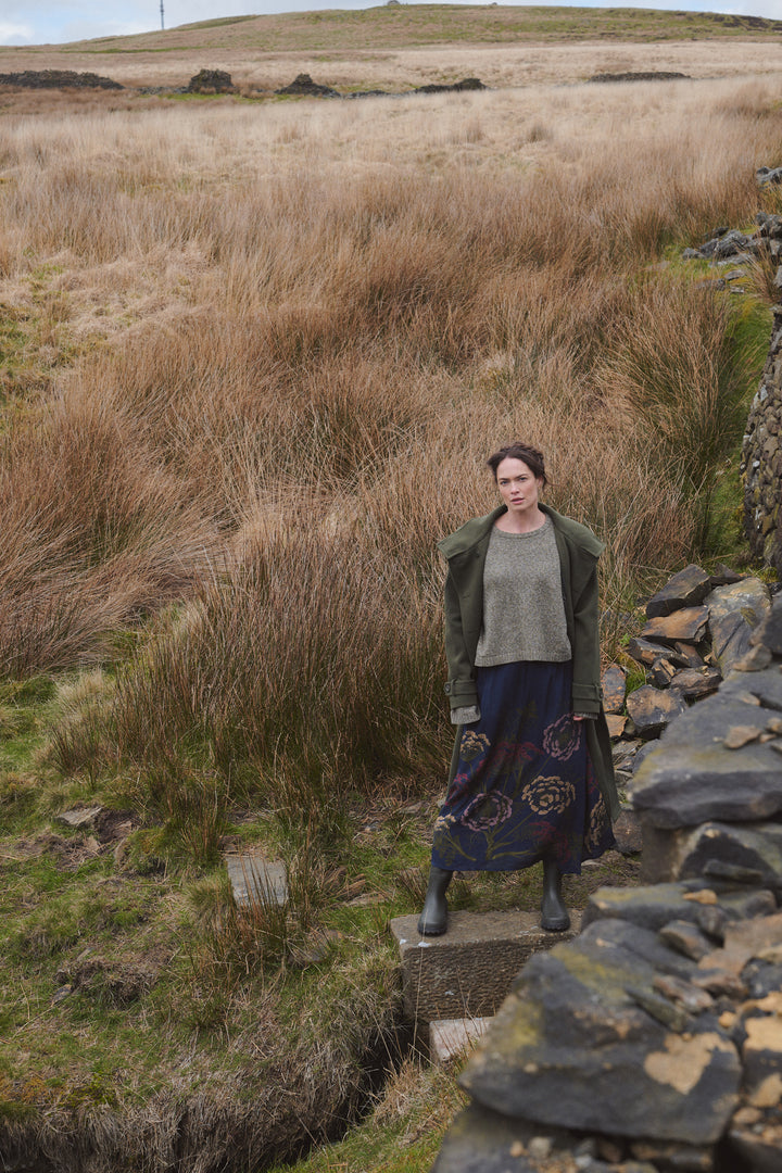 Parsley Seed Navy A-line Maxi Skirt - One Hundred Stars