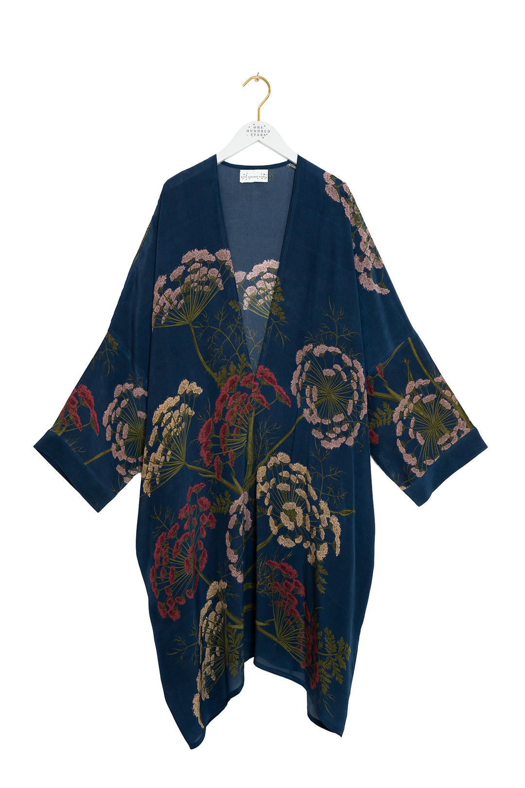 Parsley Seed Navy Grande Kimono - One Hundred Stars