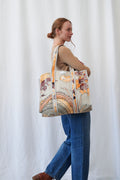 Phoenix Grey Canvas Quilted Tote Bag