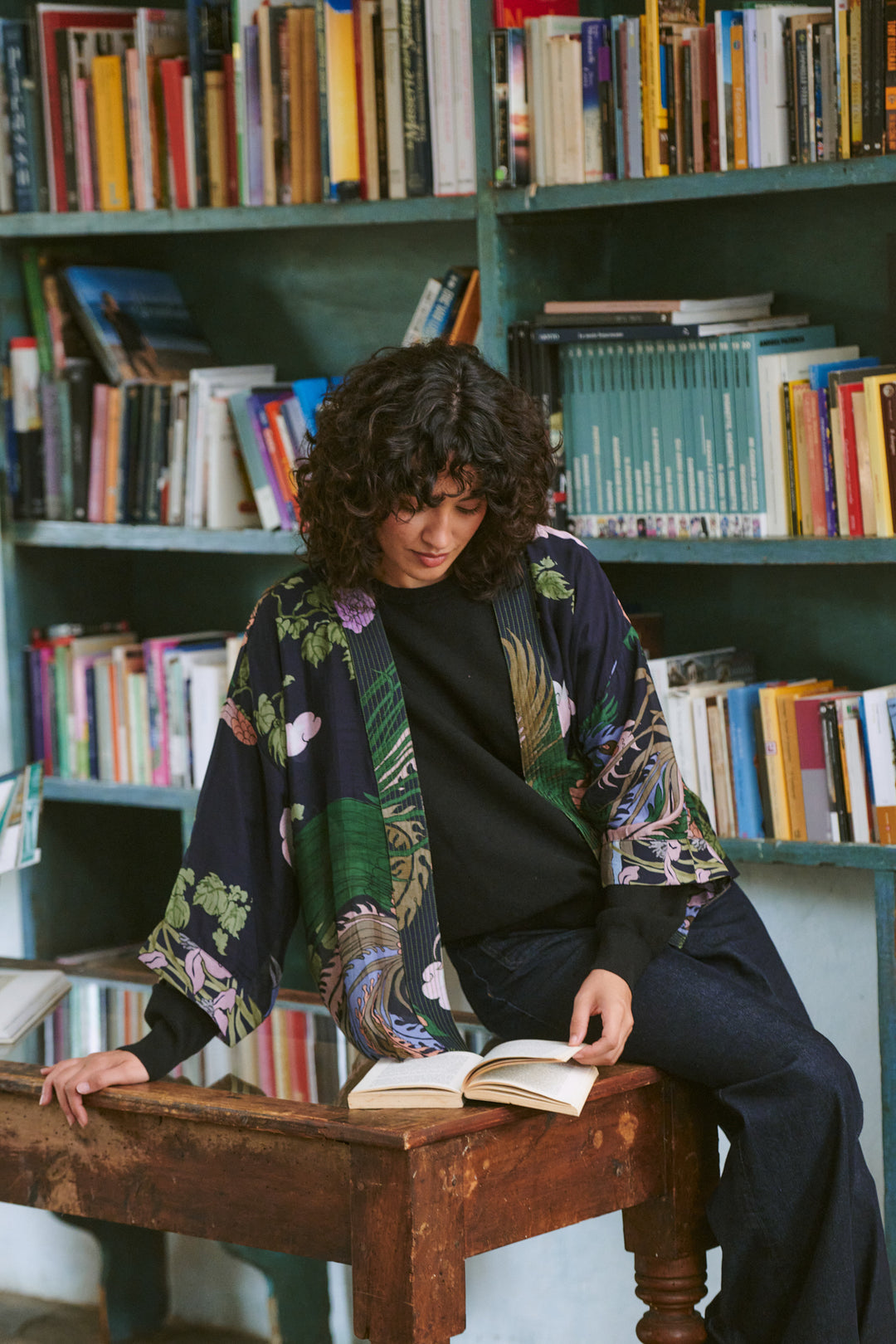 Phoenix Midnight Blue Kimono