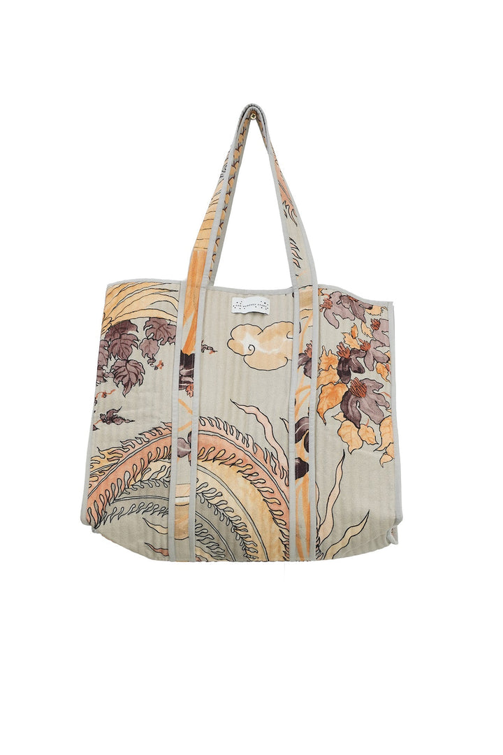 Phoenix Grey Canvas Quilted Tote Bag - One Hundred Stars