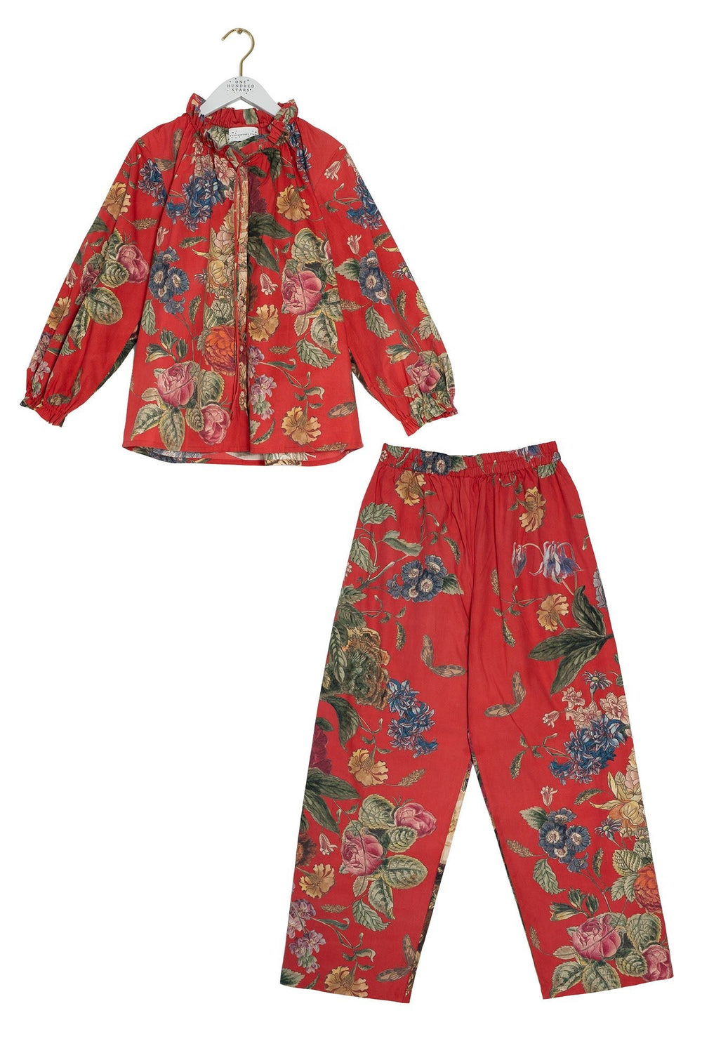 Primula Berry Poplin Pyjama Set - One Hundred Stars