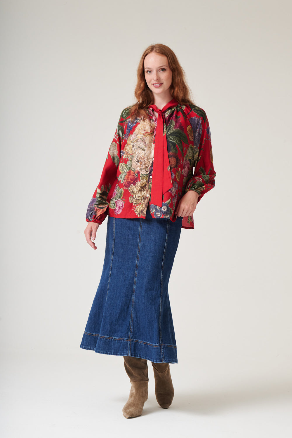 Primula Berry PussyBow Blouse - One Hundred Stars