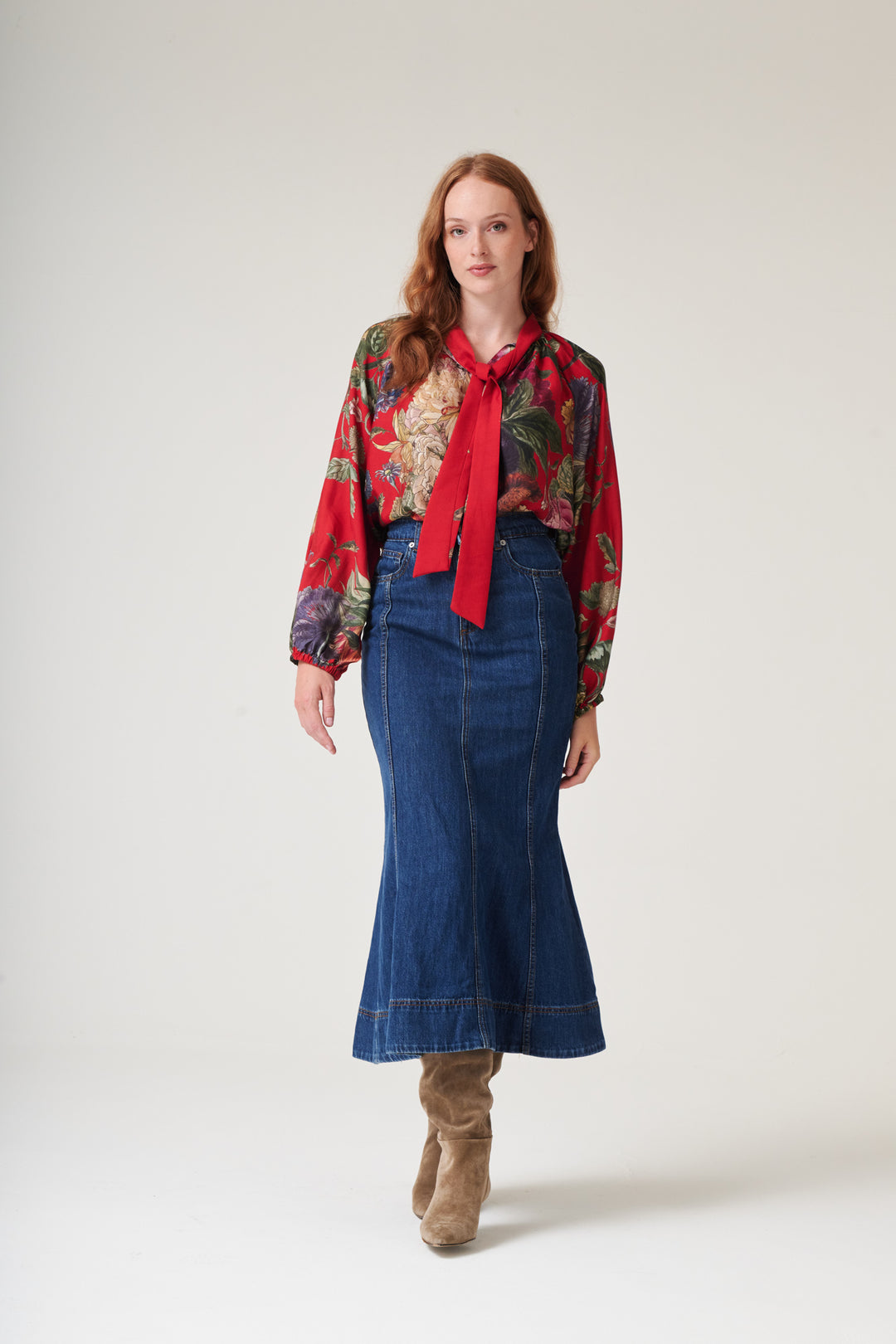 Primula Berry PussyBow Blouse - One Hundred Stars