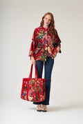 Primula Berry Velvet Tote Bag