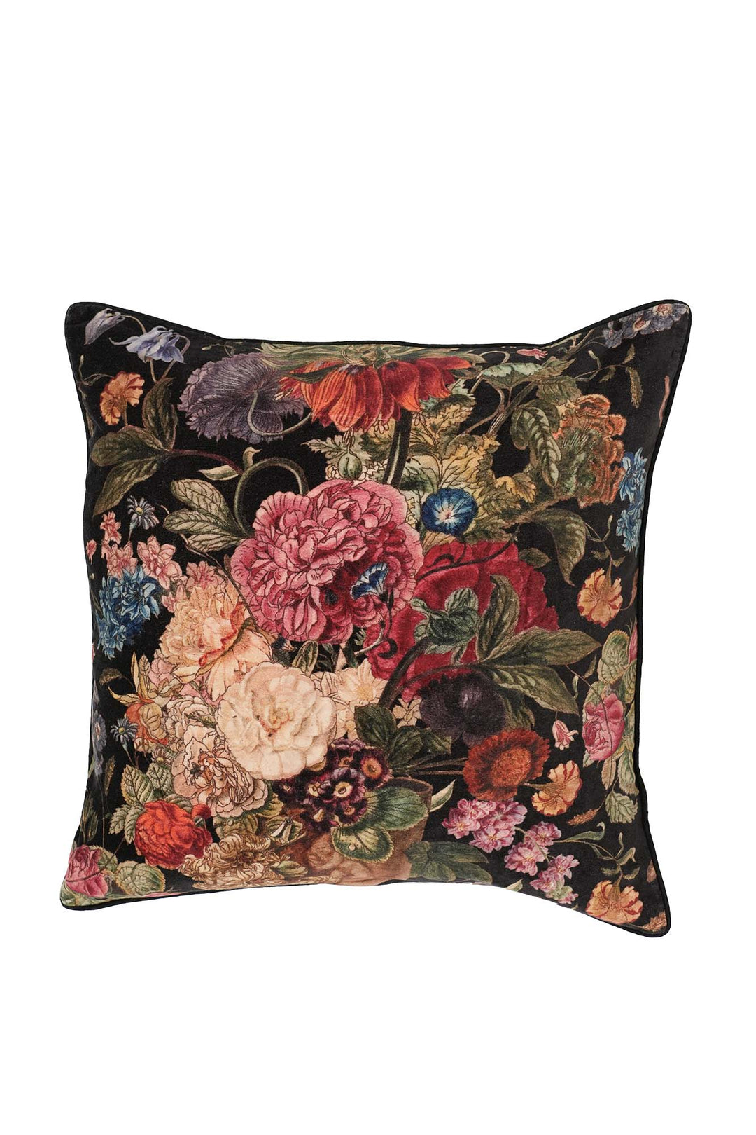 Primula Black Velvet Cushion