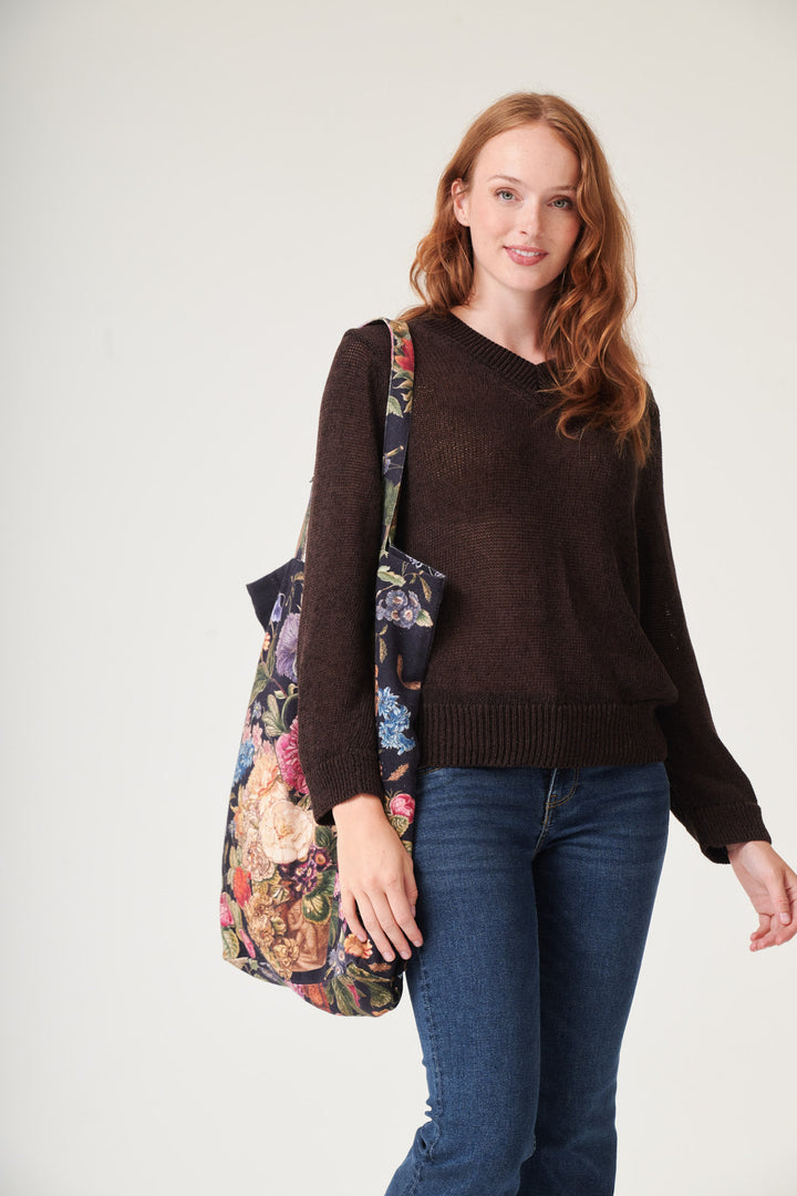 Primula Black Canvas Bag - One Hundred Stars