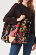 Primula Black Velvet Tote Bag
