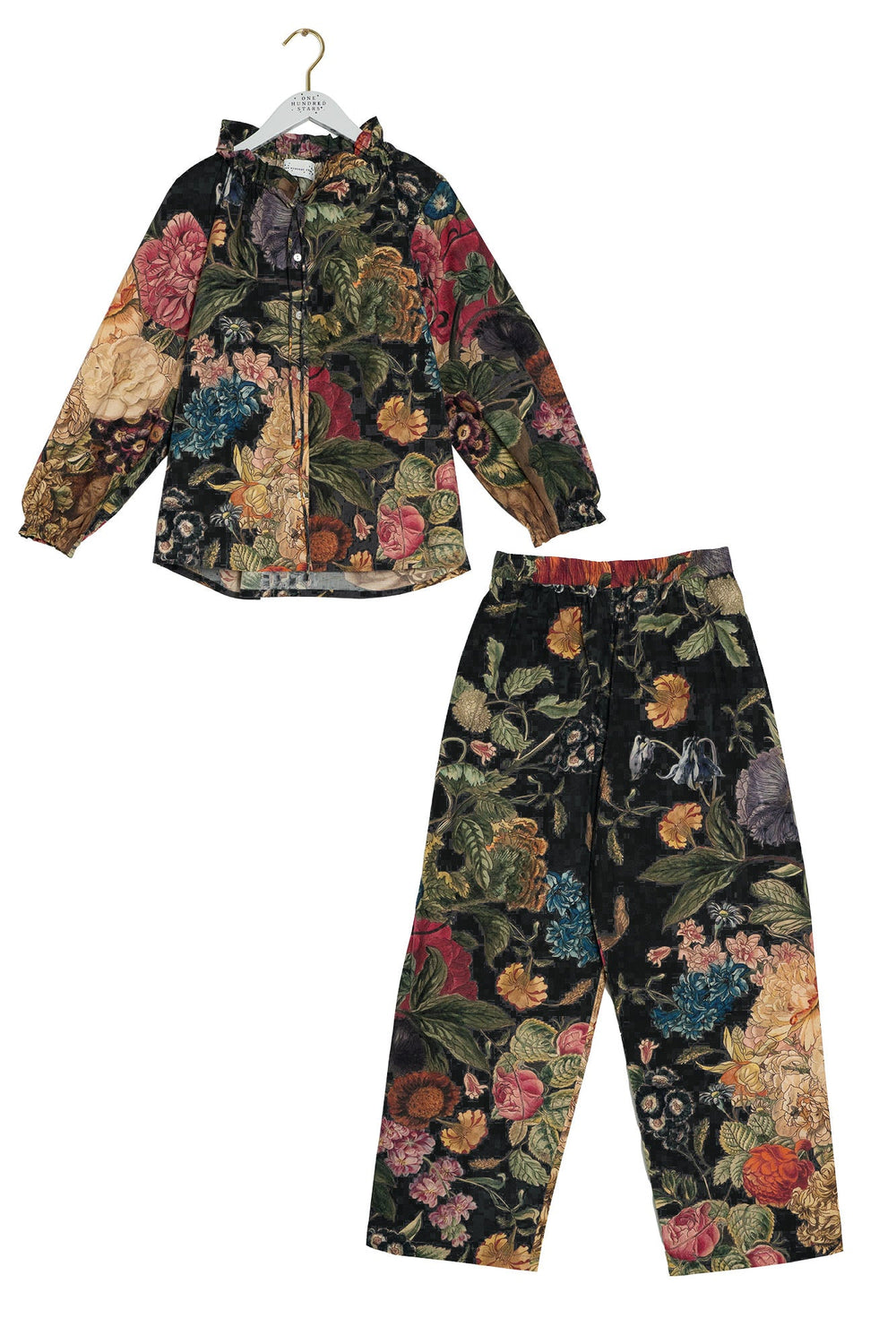 Primula Black Poplin Pyjama Set - One Hundred Stars