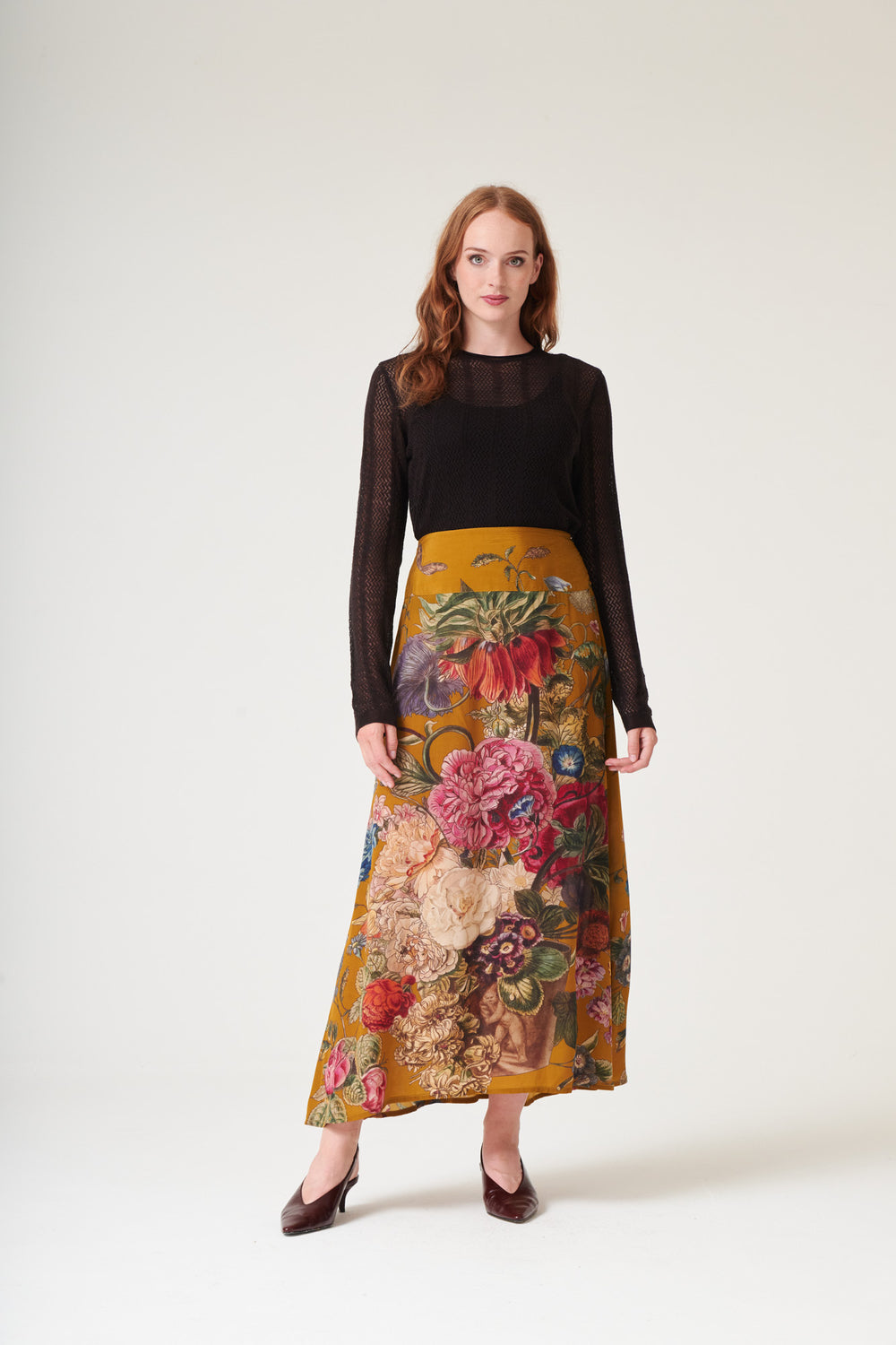 Primula Gold A - line Maxi Skirt - One Hundred Stars
