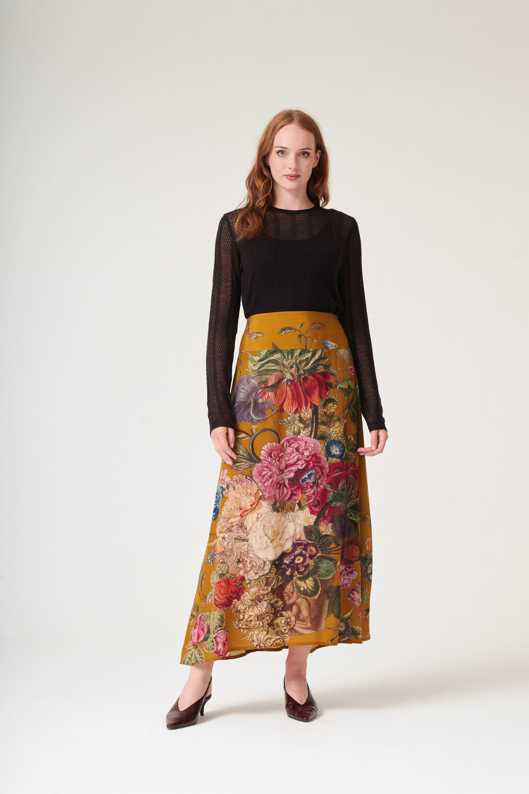 Primula Gold A - line Maxi Skirt - One Hundred Stars