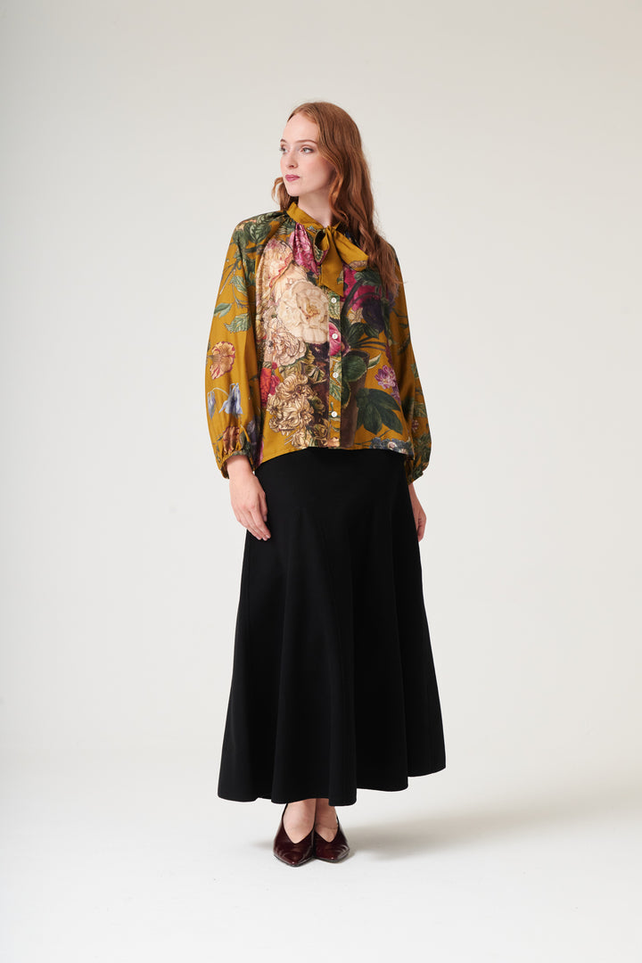 Primula Gold PussyBow Blouse - One Hundred Stars