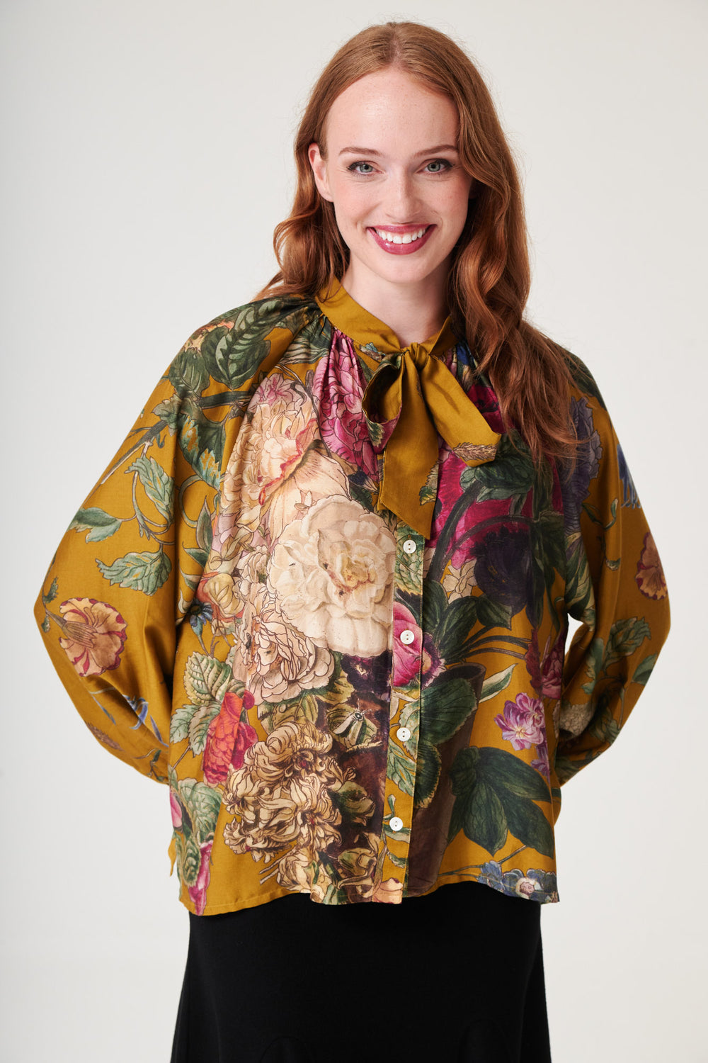 Primula Gold PussyBow Blouse - One Hundred Stars