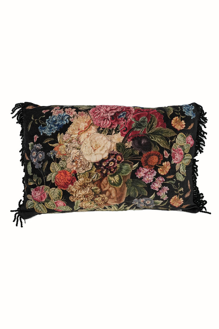 Primula Black Rectangle Cushion Cover