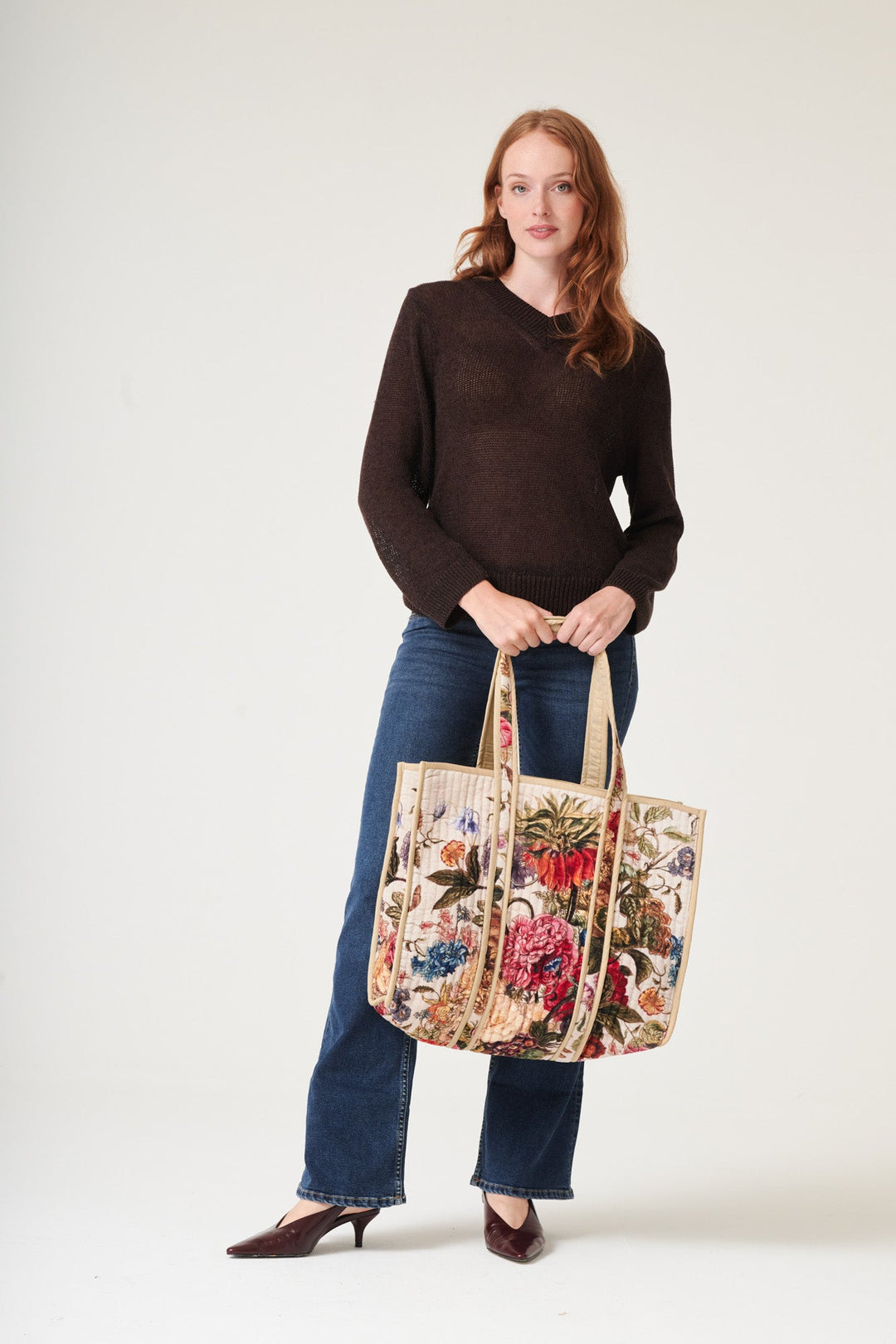 Primula Stone Large Velvet Tote Bag - One Hundred Stars