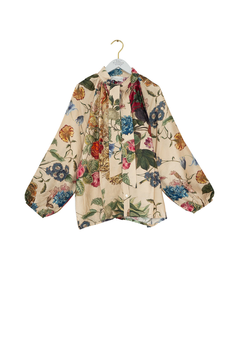 Primula Stone Pussy Bow Blouse - One Hundred Stars