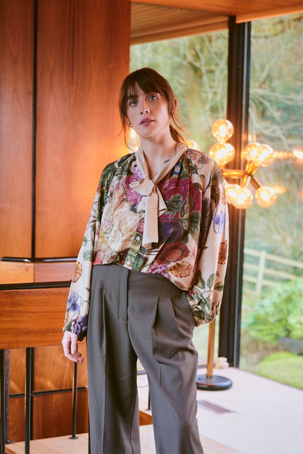Primula Stone PussyBow Blouse - One Hundred Stars