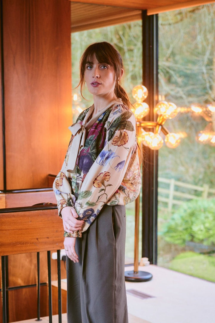Primula Stone PussyBow Blouse - One Hundred Stars