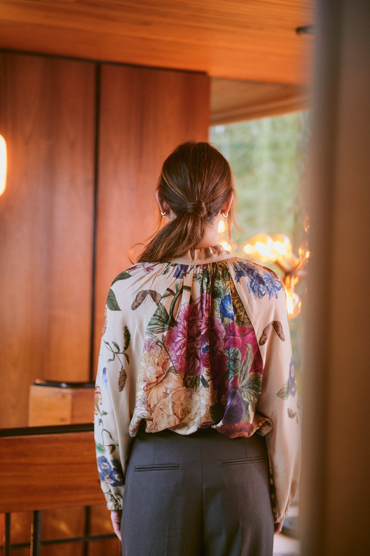 Primula Stone PussyBow Blouse - One Hundred Stars