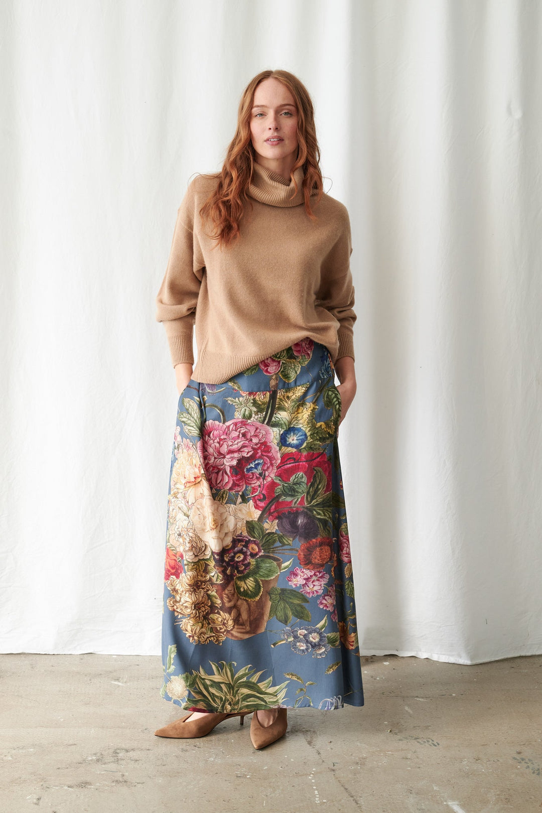 Primula Blue A-line Maxi Skirt - One Hundred Stars